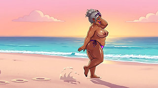 Sexy Big Boobs on Beach