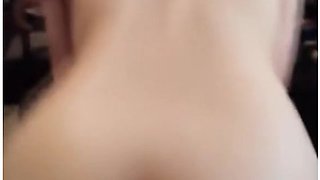 Petite nerdy teen with big ass gets fucked in kitchen then rides dick