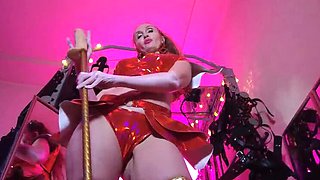 Mistress Eva Gold Boots Big Ass Latex Femdom BDSM Solo