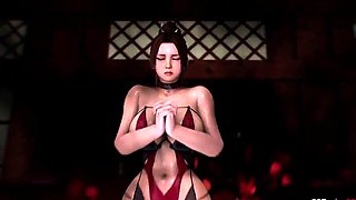 Stacked 3D nymphos cumming hard all over monster cocks