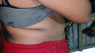 Scene of wife getting dressed while bathing
