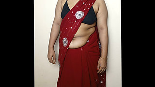 Beautiful Girl Red Saree Big Boobs Press - Indian Desi Hot Video