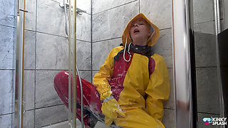 Double-layered Pvc Rainwear & Wetsuit: Soaked, Soapy Shower Play