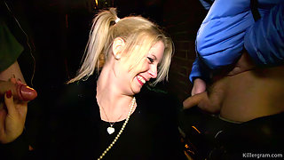 Blonde MILF Wife Paige Wilson Goes on Her First Dogging Mission and Is Surrounded by Hard Horny Cocks Waiting to Be Sucked Dry