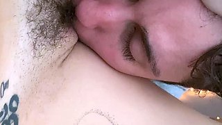 Amateur lesbo licks and fingers real hairy pussy in hd