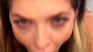 Sexy Slut Gives A Big Cock A Blowjob In The Car