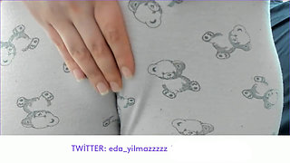 PAJAMA MASTURBATE- RUBBING PUSSY WITH PAJAMA