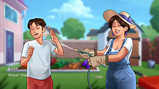 Monster cock Anon and big boobs Diane gets each other wet outdoor - summertime saga gameplay