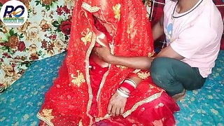 Fast time desi honeymoon video hindi audio Claire Vaise in red saree and blouse having fun