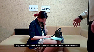 Wife came to compensate her husband loan with a pussy