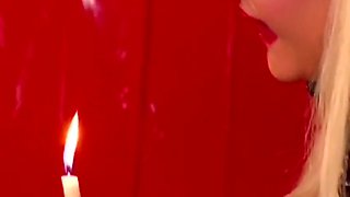 Stella Cruella - Candlelit Domination - Blonde With Big Tits Dominates Masked Man In Red Room