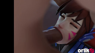 Sexy D.va Asks to Use Condom for Big Dick & Intense Wild Cowgirl Hard Fuck - 3D Overwatch Animation