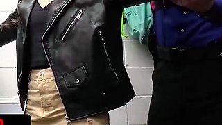 Busty towheaded gives a deep blow-job to her boss