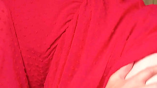 Busty MILF in Dress & Sneakers Gets Her Hairy Meat Hole Destroyed - Big Cock Creampie Tease & Cum Spray