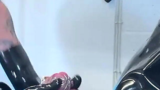 Latex Tease for Locked Cock