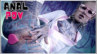 Lily Lu In Tattooed Girl With Glasses And Buttplug Dick Dp And Facial