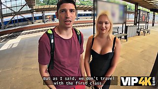 Blonde Teens First Rough Pounding in Train Station Toilet