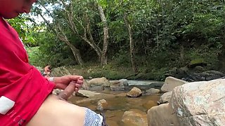 Skinny Latina Paolitasexy Gets Risky Outdoor Blowjob & Huge Cumload on Big Tits from Magoculionero's Fat Dick