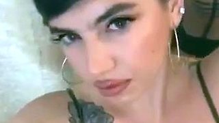 Busty babe oiled babe with big boobs masturbating on cam