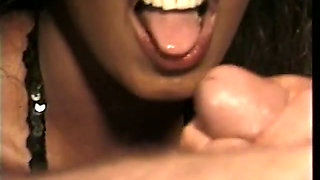 Threesome with two black babes in his house
