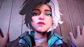 Uncensored anime porn with a perfect body and some passionate smooching