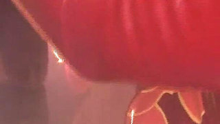 Sexual Orgy of Three Busty Friends in Lingerie Fucking with a Latex Masked Man