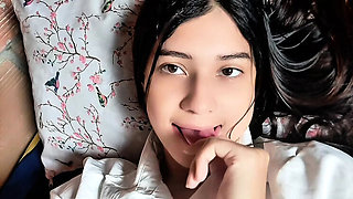 Stepbrother Wants My Big Ass - Teen in School Uniform Masturbating Solo