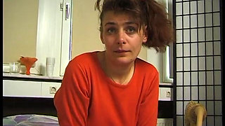 Brunette vixen gets banged and jizzed on belly in pov