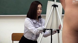 Busty Asian lesbians licking and fingering one another