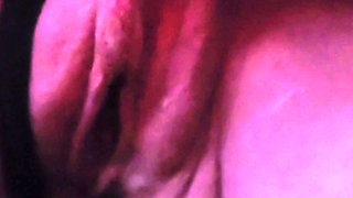 Muscular woman with big grunts with lust and dirty after waking up