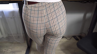 Office Girl Teases Ass in Full Back Panties