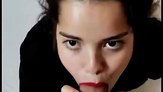 White Ofc - Deep Throat Blowjob Compilation with Cum on White Moon's Face