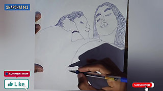 Desi Badroom standing Doggy style Full Sex video. Drawing art