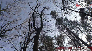 German has car breakdown and pays mechanic with blowjob in the forest