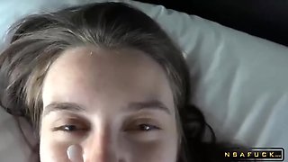 lana gets a full load a sperm on her facial p1
