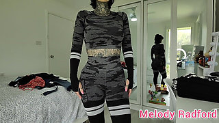 Sheer Black Lingerie and Gym Tights Try on Haul Melody Radford Onlyfans