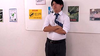 Hot college Asian chick with school uniform