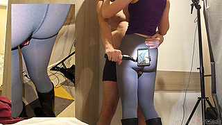 Elena Clark Fuck with Grey Pantyhose and Boots