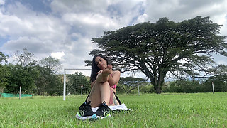 Masturbation and Big Squirts While I Do Sports