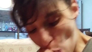 Tongue Job and Cock Bursting Milk