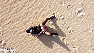 This MILF Masturbates Her Pussy in a Huge, Secluded Desert Landscape While a Drone Watches Her Closely