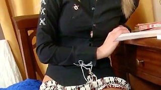 Hot blonde skinny college teen gets ass fucked by classmates