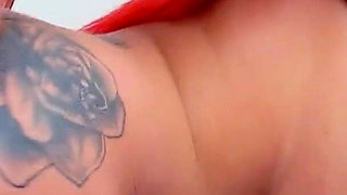 Horny redhead teen Alessa Savage with big tits gets fucked in the shower