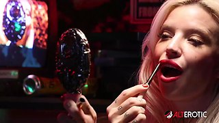 Kitt Jones Gets So Horny In Her Bunker She Uses A Powerful Machine On Her Pussy!