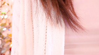 Naughty Asian milf Julia solo masturbation close up