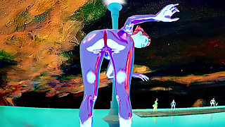 3D RTX 60 FPS Animation - Big Ass - Realistic Animation - Purple Chrome Sex Bot Doll - Ass Focus - Realistic Physics - Striptease