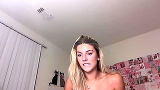 Curly Blonde Teen Records Solo Dildo Masturbation More at