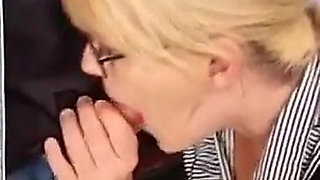Part of a Secretaries Job Is to Keep Her Boss Happy Even Sucking His Cock