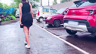 Stranger Car Tyre Squirt, Road Side Pussy Finger and Squirt and Ass Spank
