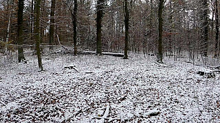 Throwing Snow Balls on Her Naked Pussy - Whole Girl Naked in Winter Wonderland